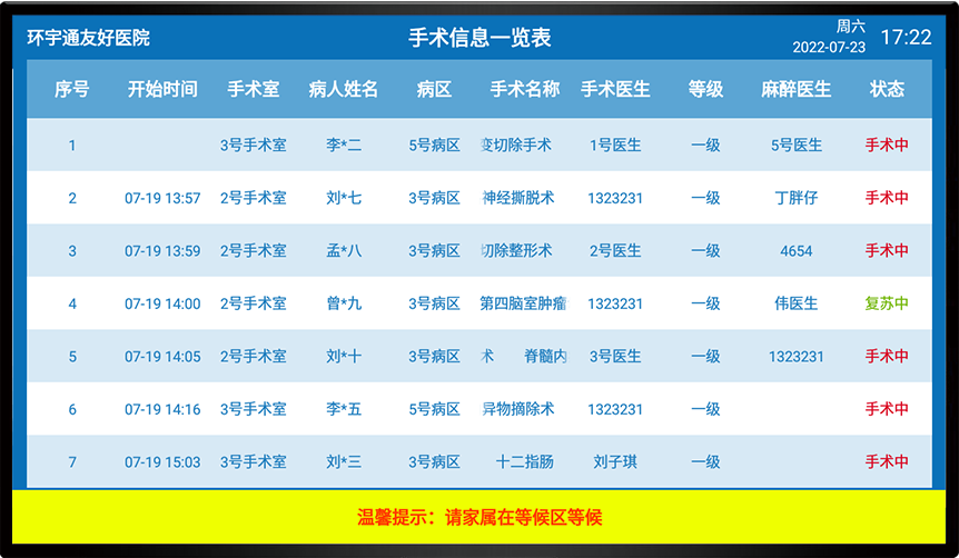 55寸手术状态发布屏 E6805A-PX55
